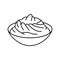 bowl wasabi sauce food line icon vector illustration