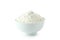 Bowl of wheat flour isolated on a white