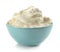 Bowl of whipped mascarpone cheese cream