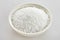 Bowl of white fleur de sel salt