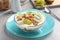 Bowl with yogurt, fruits and granola