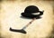 Bowler cap and cane