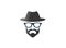 Bowler hat with beard and glasses Brille und Bart for logo