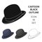 Bowler hat icon in cartoon style