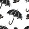Bowler hat and umbrella British symbols seamless pattern