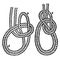 Bowline on a Bight, vintage illustration