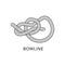 Bowline knot - marine nautical rope string tied and twisted into complex loop