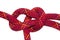 Bowline knot red rope.