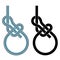 Bowline loop climbing rope knot symbols