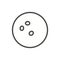 Bowling ball icon vector. Line fun game symbol.