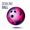 Bowling Ball Isolated Vector. Realistic Illustration