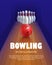 Bowling ball and skittles.