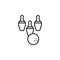 Bowling balls bowling pins icon. Simple line, outline vector elements of prize icons for ui and ux, website or mobile application