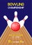 Bowling championship invitation flyer template with sample text