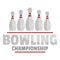 Bowling championship logo, flat style