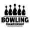 Bowling championship logo, simple style