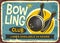 Bowling club retro poster design