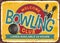 Bowling club retro vector sign idea