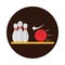 Bowling club sport and leisure game block flat icon design