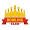 Bowling emblem logo, flat style