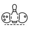 Bowling equipment icon, outline style