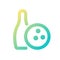Bowling equipment pixel perfect gradient linear ui icon