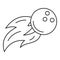 Bowling fire ball icon, outline style