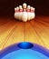 Bowling game illustration and strike concept