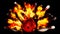 Bowling game shot strike ball flames, burning fire  winning  speed - 3d rendering