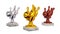 Bowling Gold Silver and Bronze Trophies with Marble Bases in Infinite Rotation