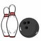 Bowling lab and Bowling ball drawing illustration white background