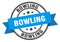 bowling label. bowling round band sign.