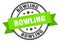 bowling label. bowling round band sign.