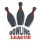 Bowling league logo, flat style