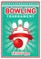 Bowling league tournament event poster vector