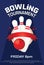 Bowling league tournament flyer poster design