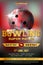 Bowling match poster template with ball and sample text in separate layer