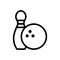 Bowling pin and ball icon