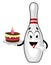Bowling pin with birthday cake, illustration, vector