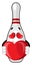 Bowling pin in love, illustration, vector