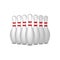 Bowling pins isolated on white. Vector illustration.