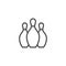 Bowling pins line outline icon