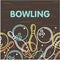 Bowling poster - skittles and bowling balls outline