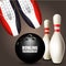 Bowling shoes, skittle and ball - bowling tournament invitation