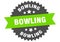 bowling sign. bowling circular band label. bowling sticker