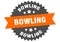 bowling sign. bowling circular band label. bowling sticker