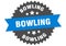 bowling sign. bowling circular band label. bowling sticker