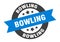 bowling sign. bowling round ribbon sticker. bowling