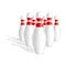 Bowling skittle icon, realistic style