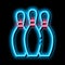 Bowling Skittles neon glow icon illustration